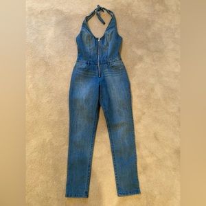 Women’s VENUS brand new denim jumpsuit. Tie Halter and zipper